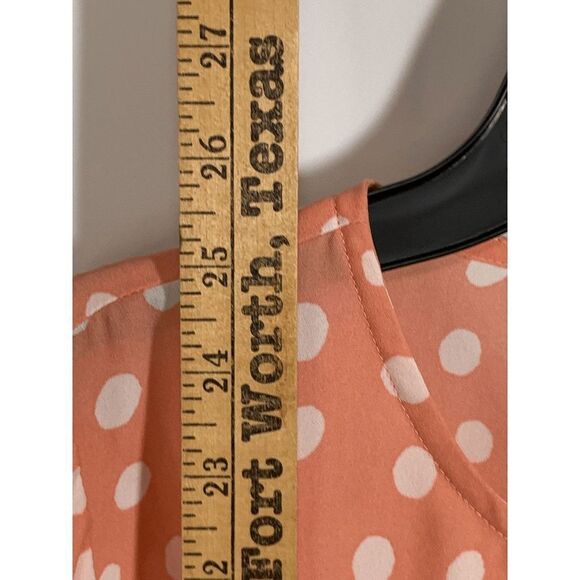 41 Hawthorn Womens Polka Dot Crew Neck Short Sleeve Top Blouse Peach Size Small - Picture 6 of 8